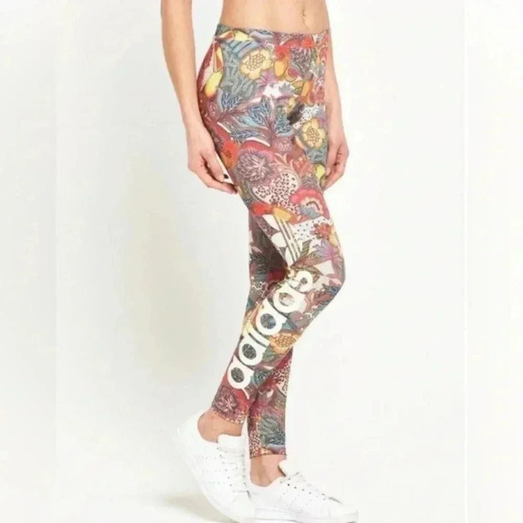 adidas Originals Pants - Adidas Originals Fugiprabali Linear Leggings floral M